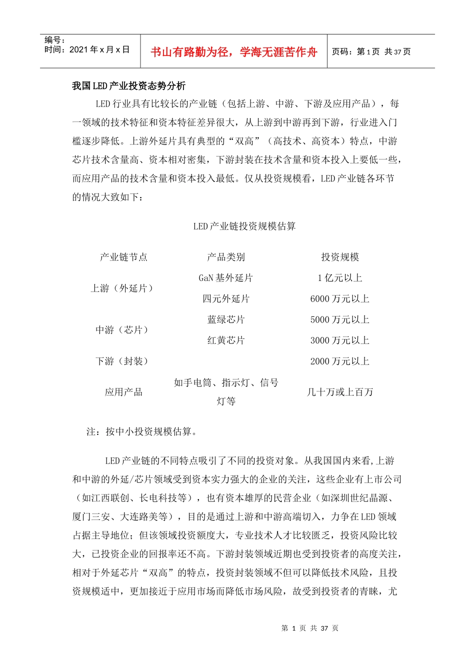 我国LED产业投资态势分析_第1页