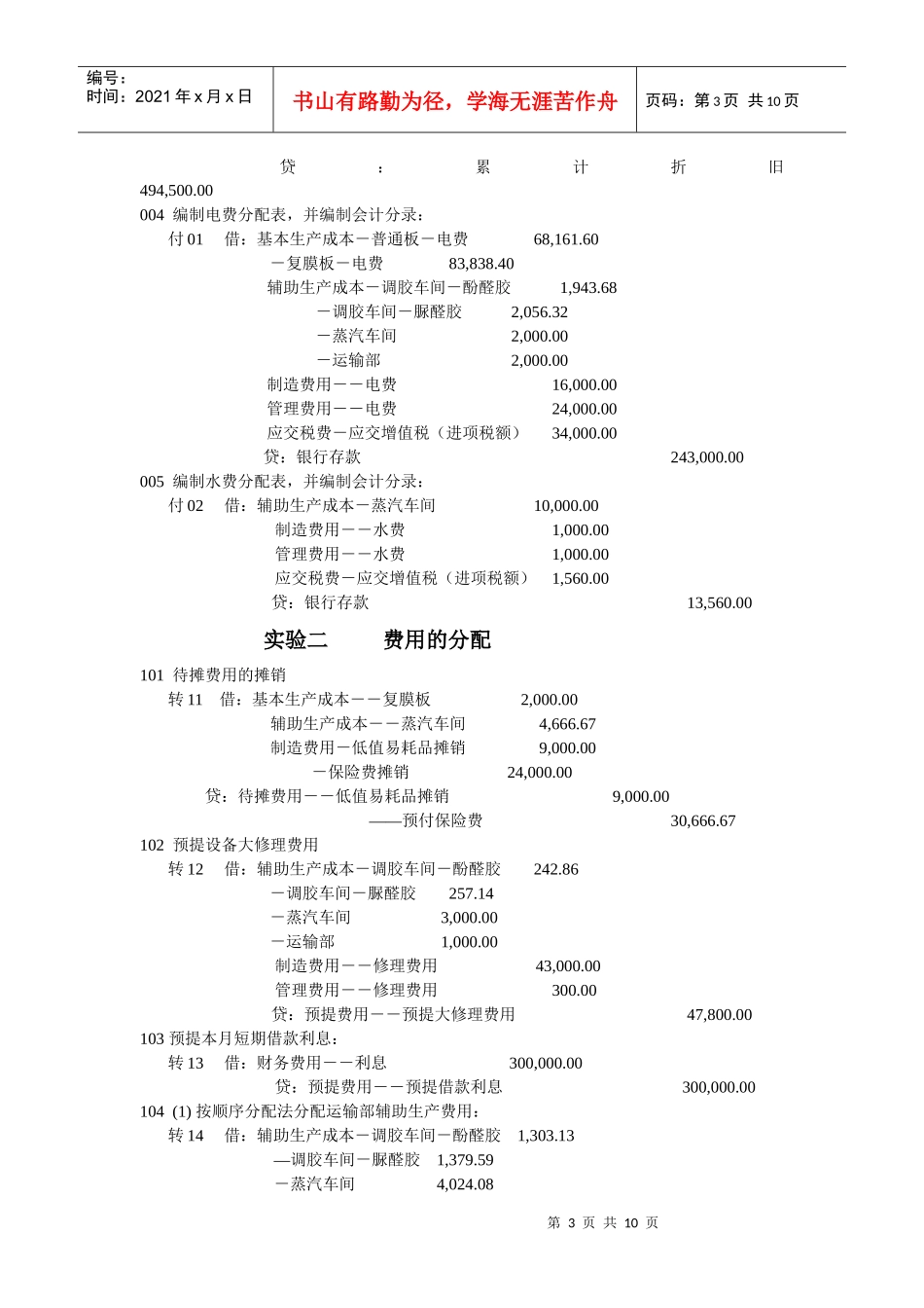 成本会计分录_第3页