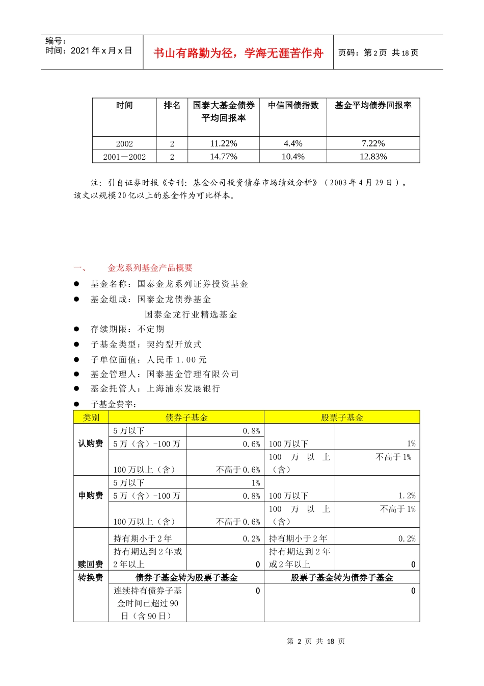 某证券投资基金产品说明书_第2页