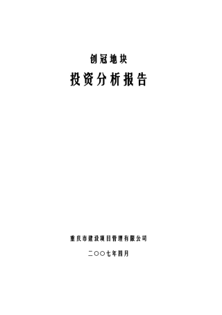 投资分析报告