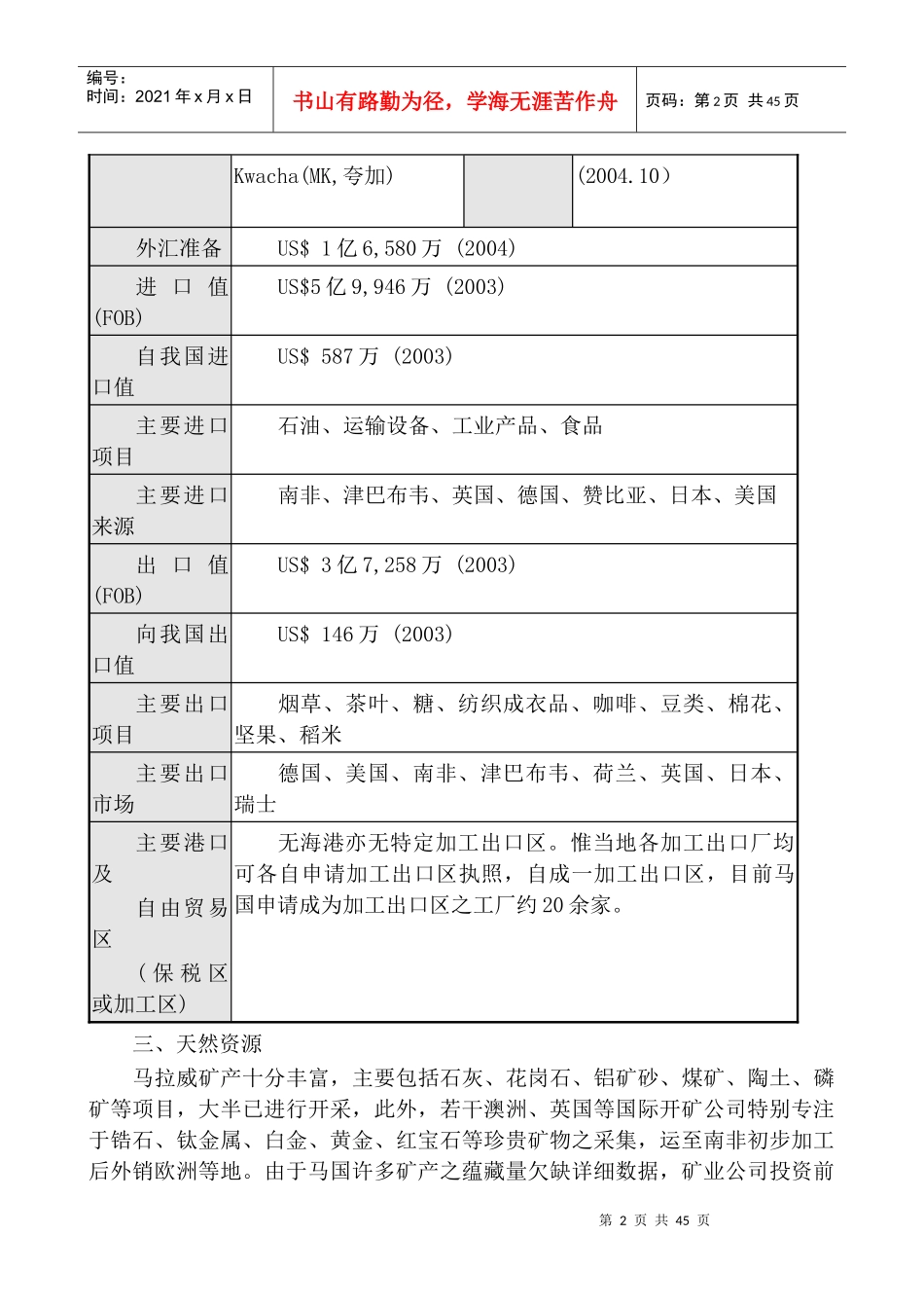 赴马拉威拓商、投资建议_第2页