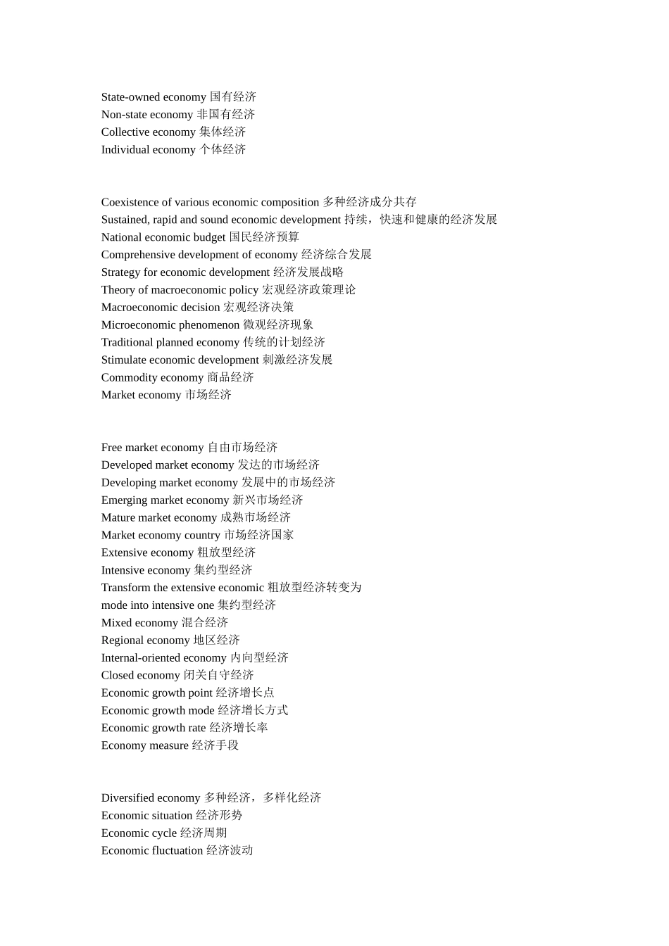 政治与经济类英语翻译词条大全_第3页