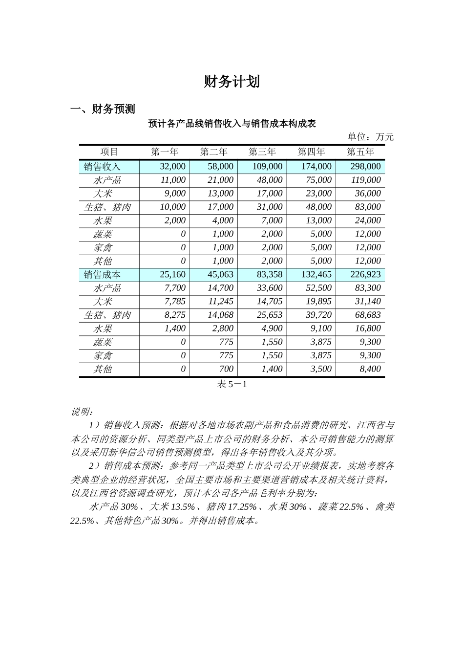 某公司财务计划表_第1页