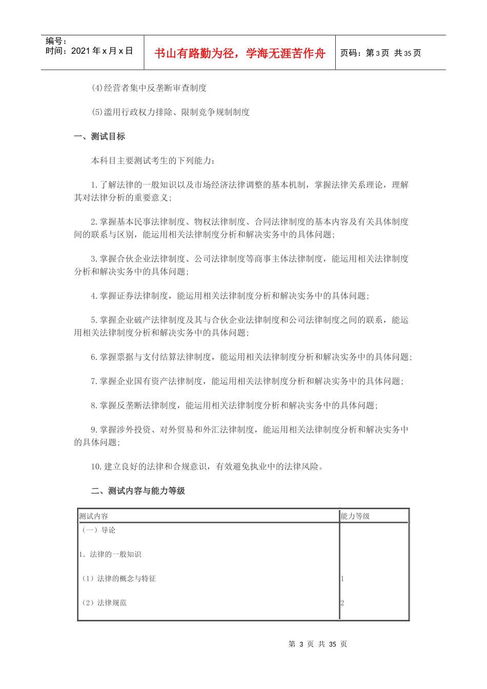 XXXX经济法大纲_第3页