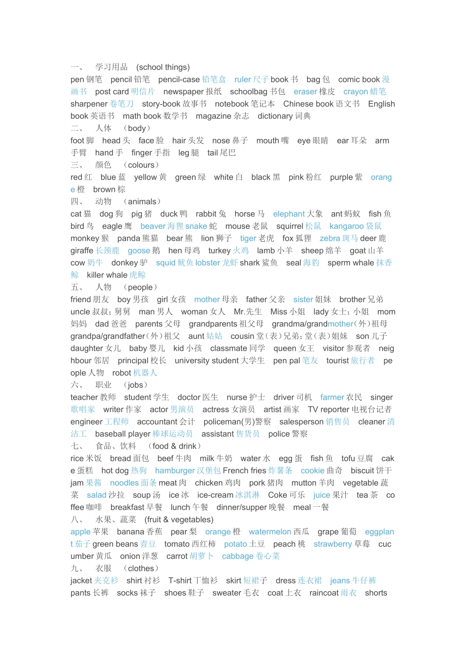 小学英语单词_第1页
