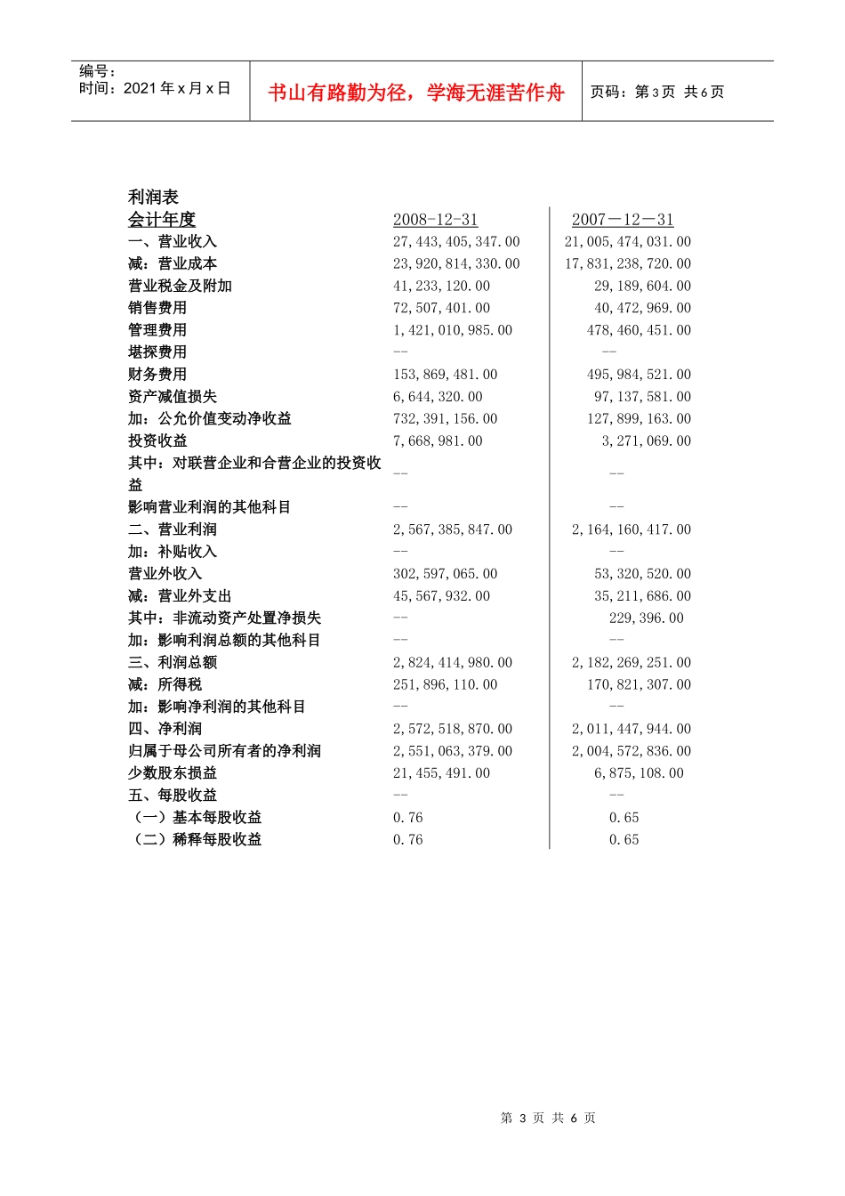 中信银行郑州分行财务报表解读_第3页