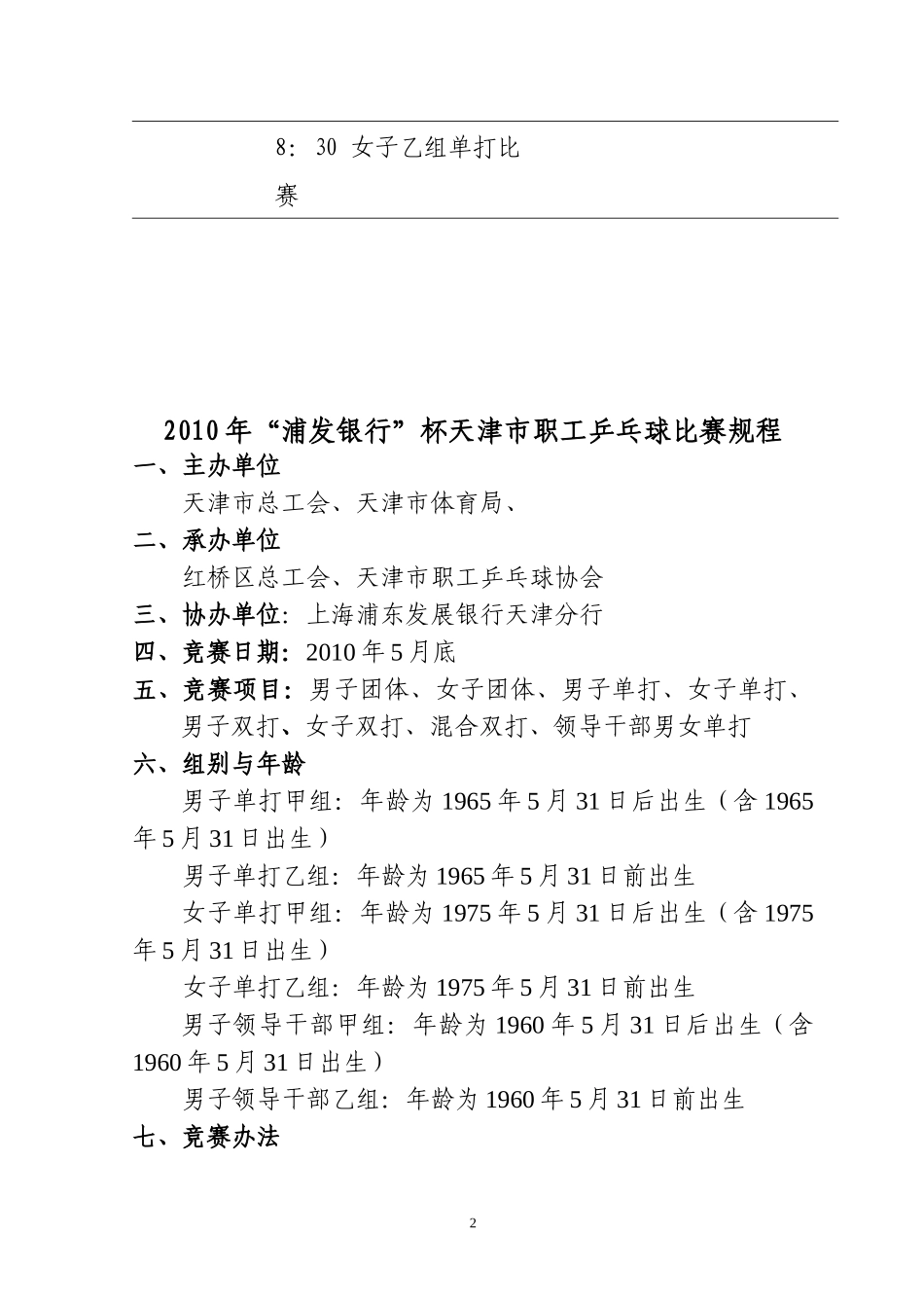 浦发银行杯天津市职工乒乓球比赛_第3页