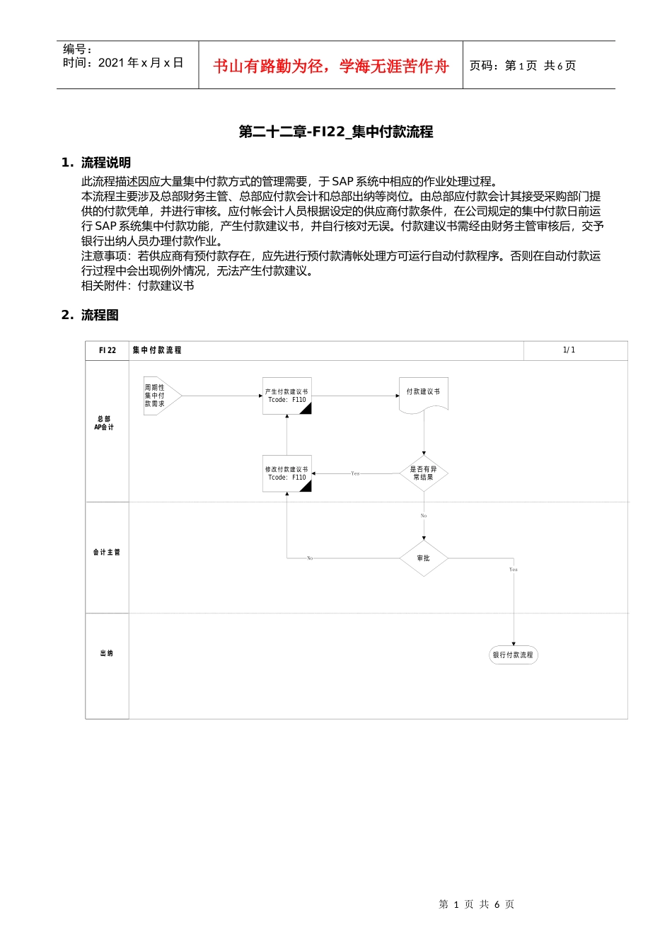 某公司SAP实施专案之集中付款流程_第1页