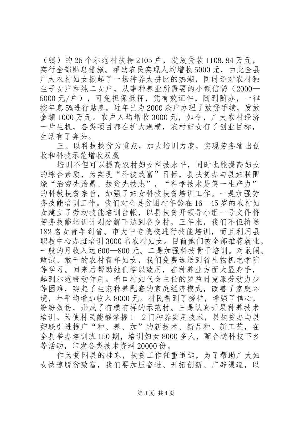 扶贫汇报：认真贯彻“一体两翼”战略　积极搭建“巾帼扶贫”平台_第3页