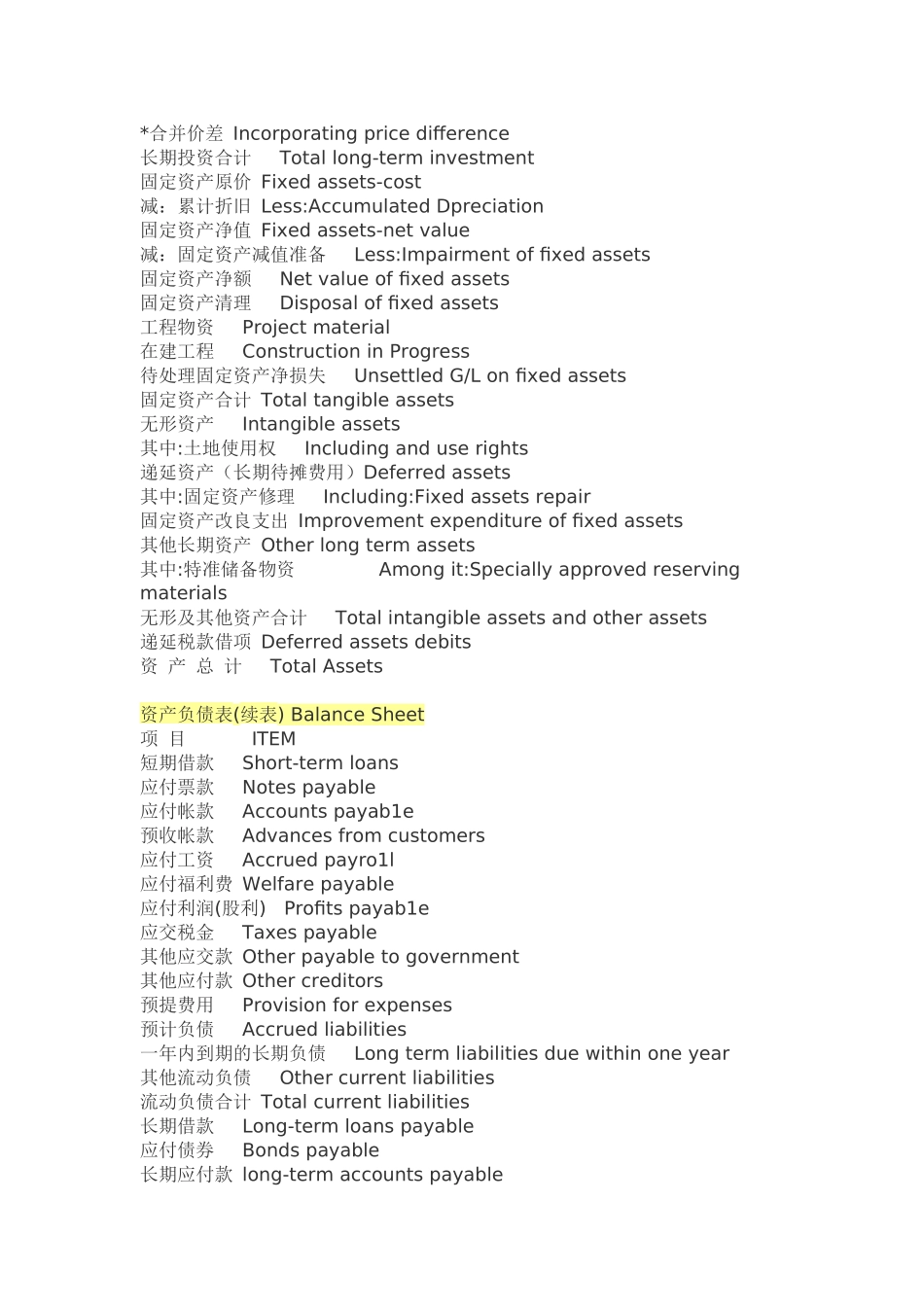 资产负债表、利润表与现金流量表中英文对照_第2页