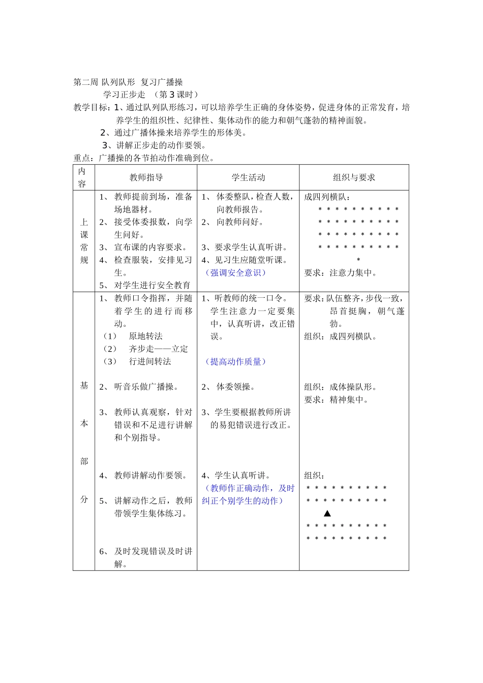 初中八年级体育课教案全集教案_第3页