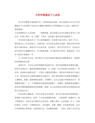 大学学期鉴定个人总结