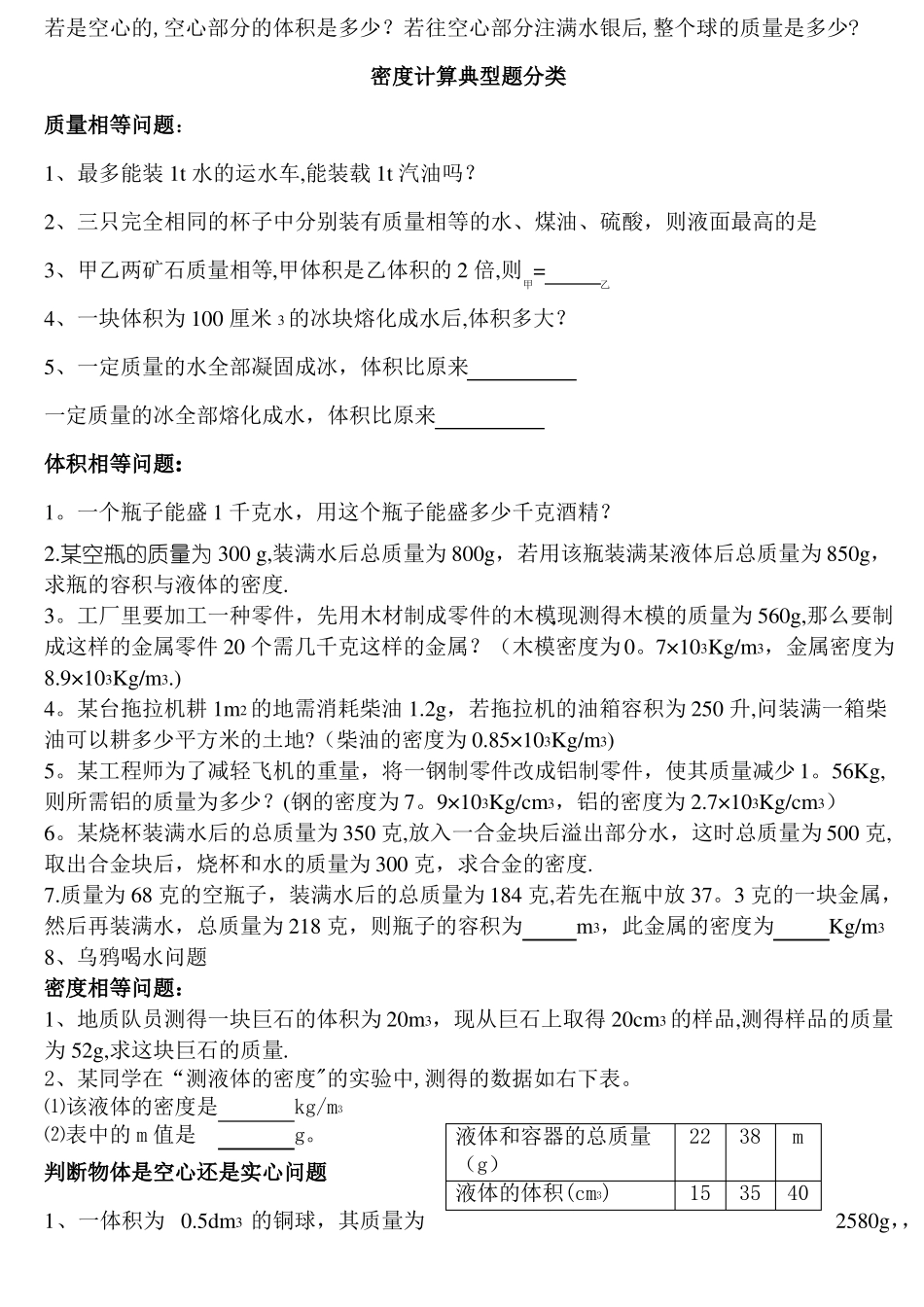 初二物理质量和密度计算题多套含答案_第2页