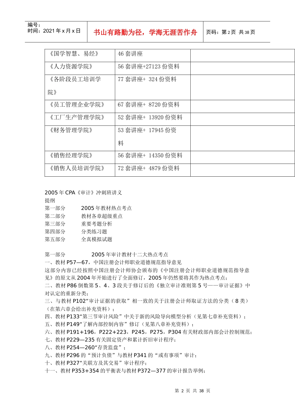 CPA《审计》冲刺班考试重点_第2页