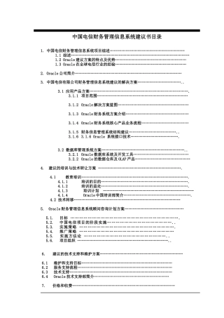 我国电信财务管理信息系统建议书