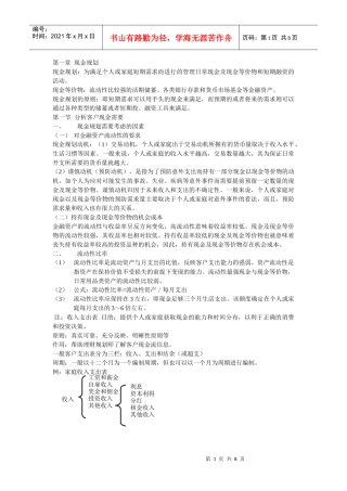 第一章 现金规划