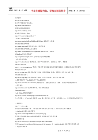 经济学网址大全