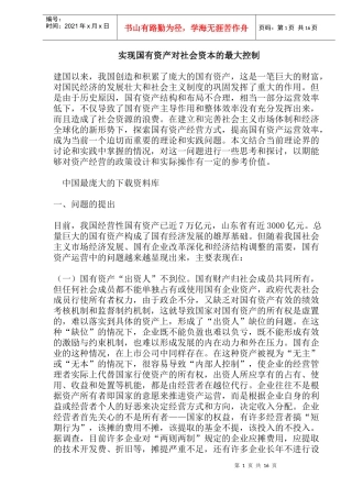 实现国有资产对社会资本的最大控制(doc17)