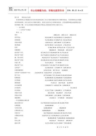 招股说明书-财务指标