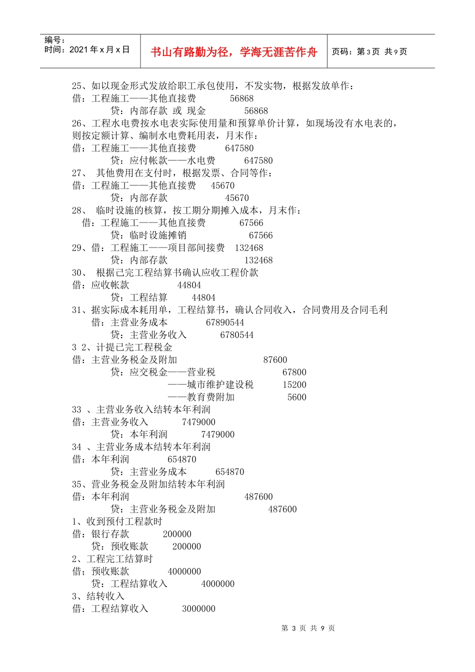 建筑业的主要会计分录_第3页