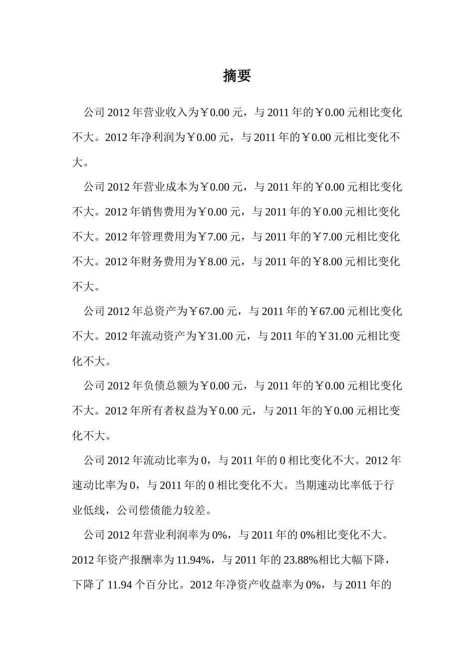 置业有限公司某某年财务分析报告_第2页