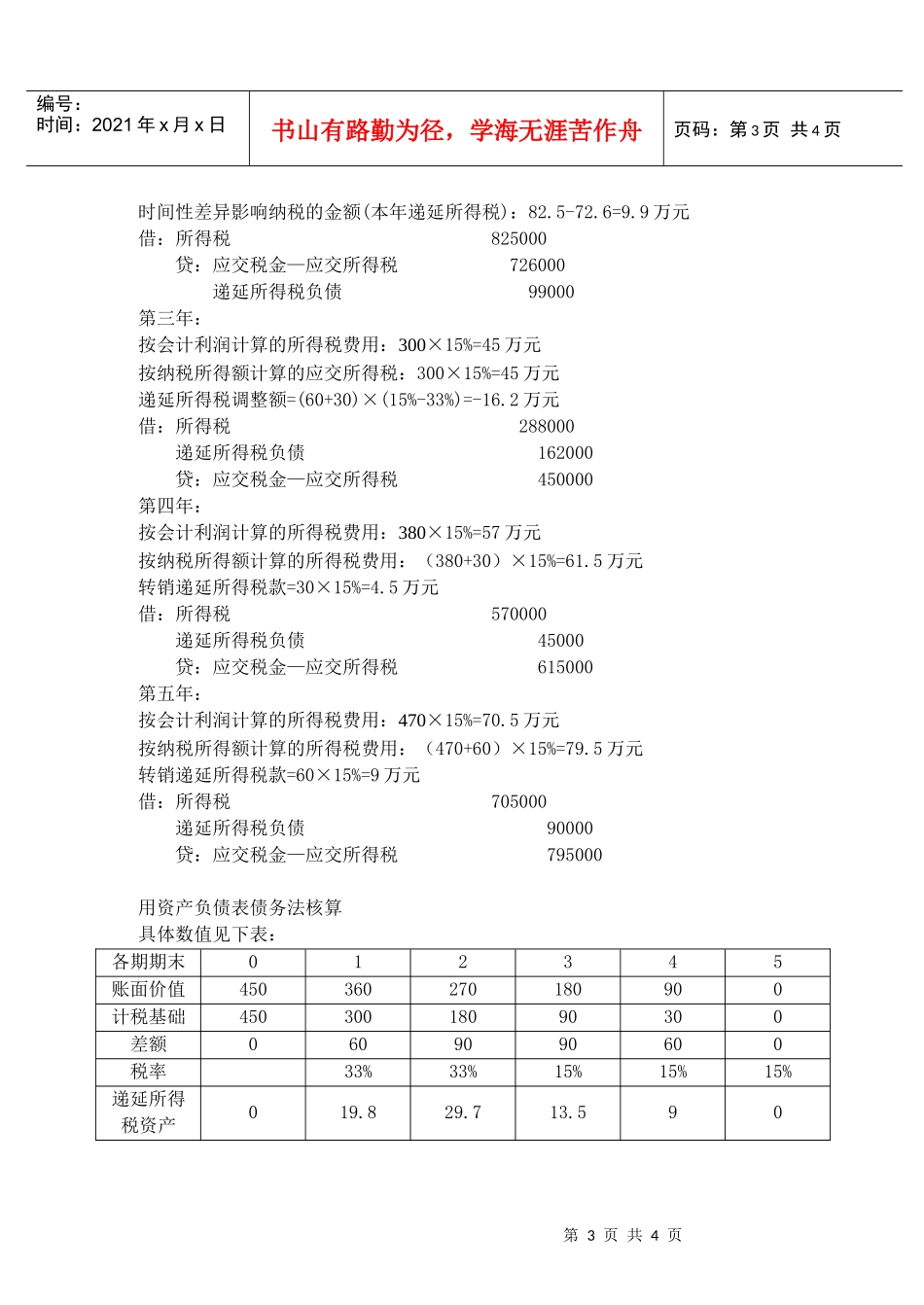 企业所得税会计习题参考答案_第3页