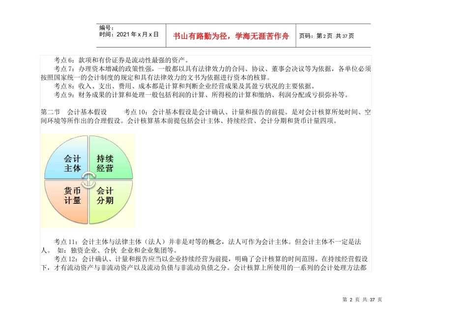 会计从业《会计基础》考点总结(掌握了必过)私人整理_第2页