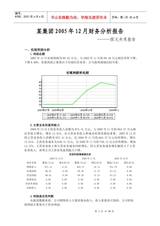 某集团公司财务分析报告
