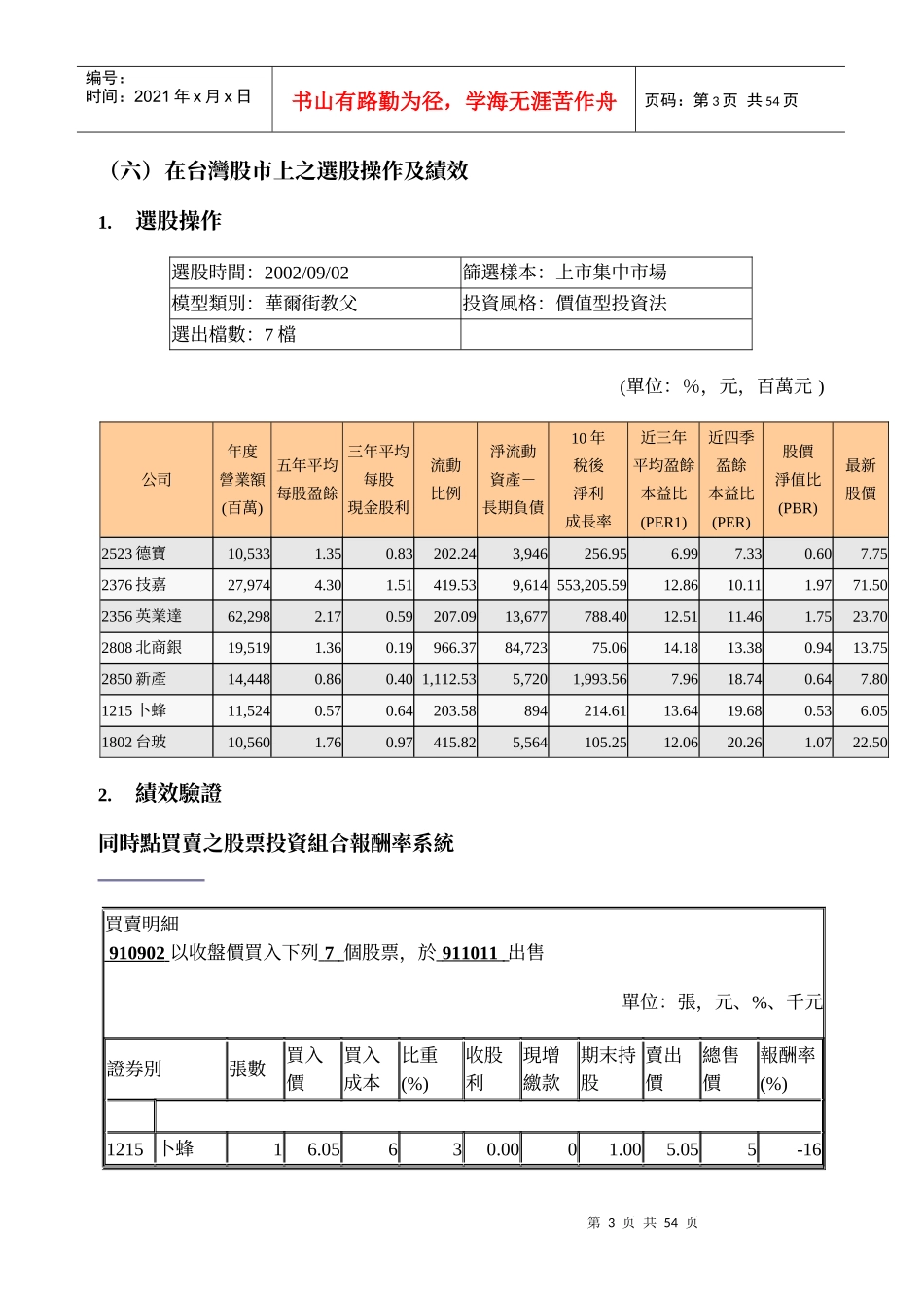 Richmall投资大师模型应用绩效报告_第3页