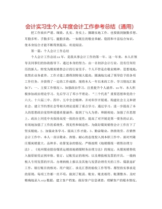 会计实习生个人年度会计工作参考总结（通用）
