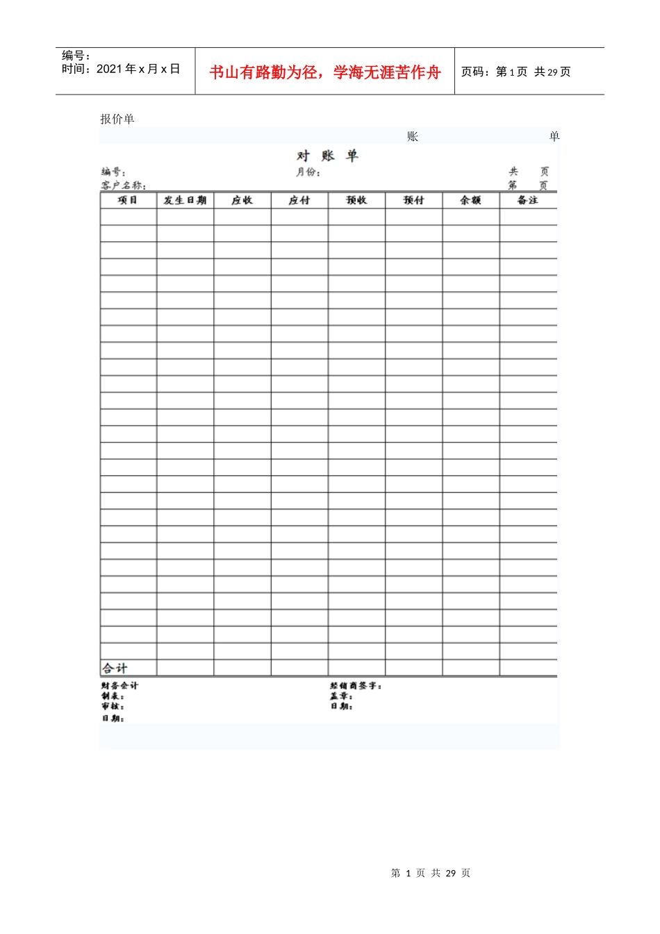 财务表格与管理知识分析_第1页