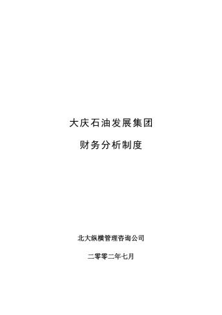 大庆石油财务分析制度