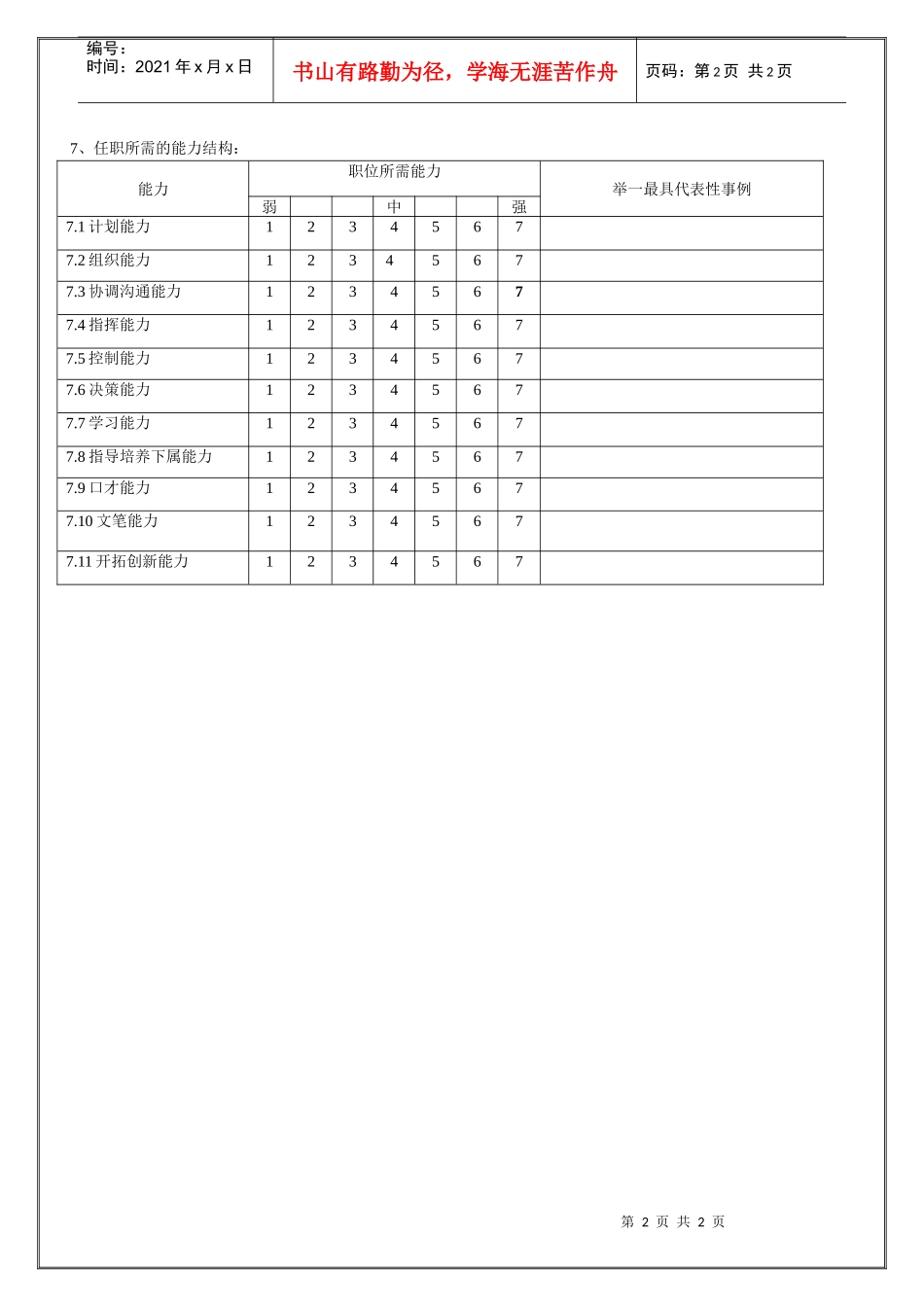 贸易公司会计职位说明书_第2页
