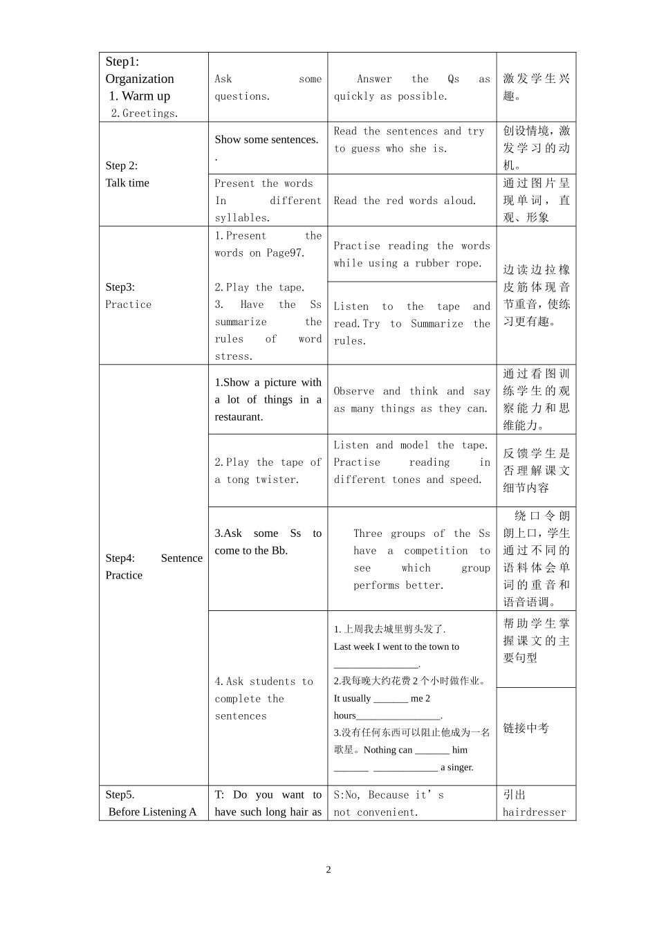 梁杏芳2010-2011第一学期公开课教案9AUnit2Listening教学设计_第2页