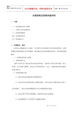 内部控制及控制风险评价(doc 21)