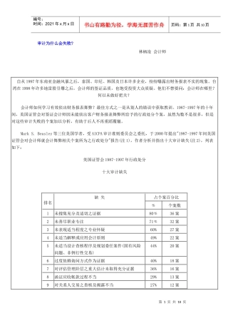 审计为什么会失败