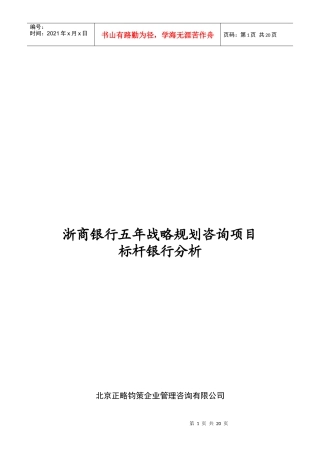 各大银行标杆分析