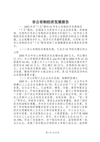 非公有制经济发展报告