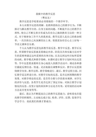 我眼中的教学反思