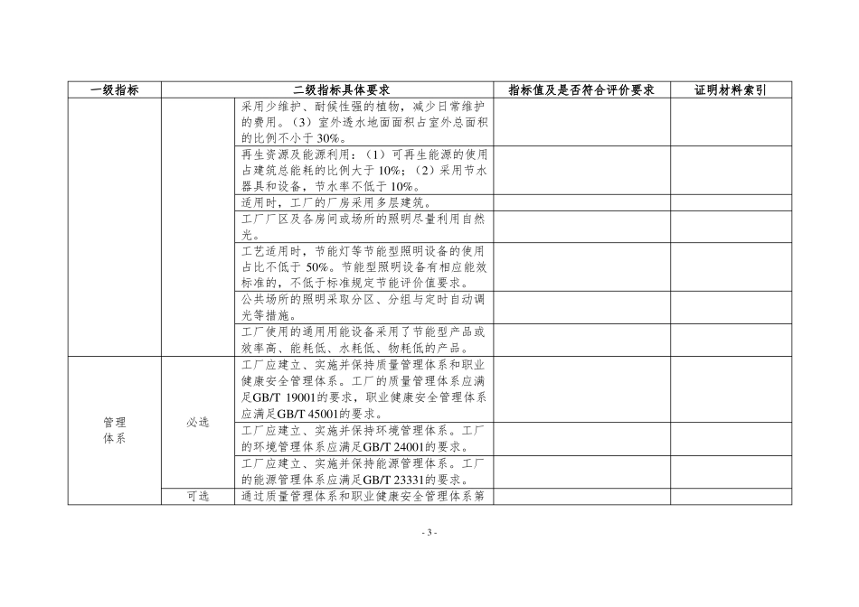 绿色工厂评价指标自评表_第3页