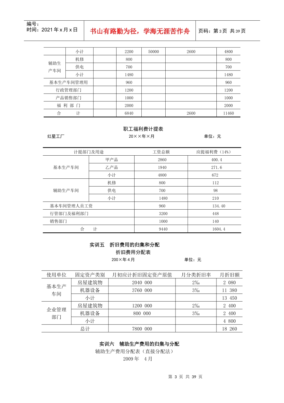 成本会计实训-国秀芹_第3页