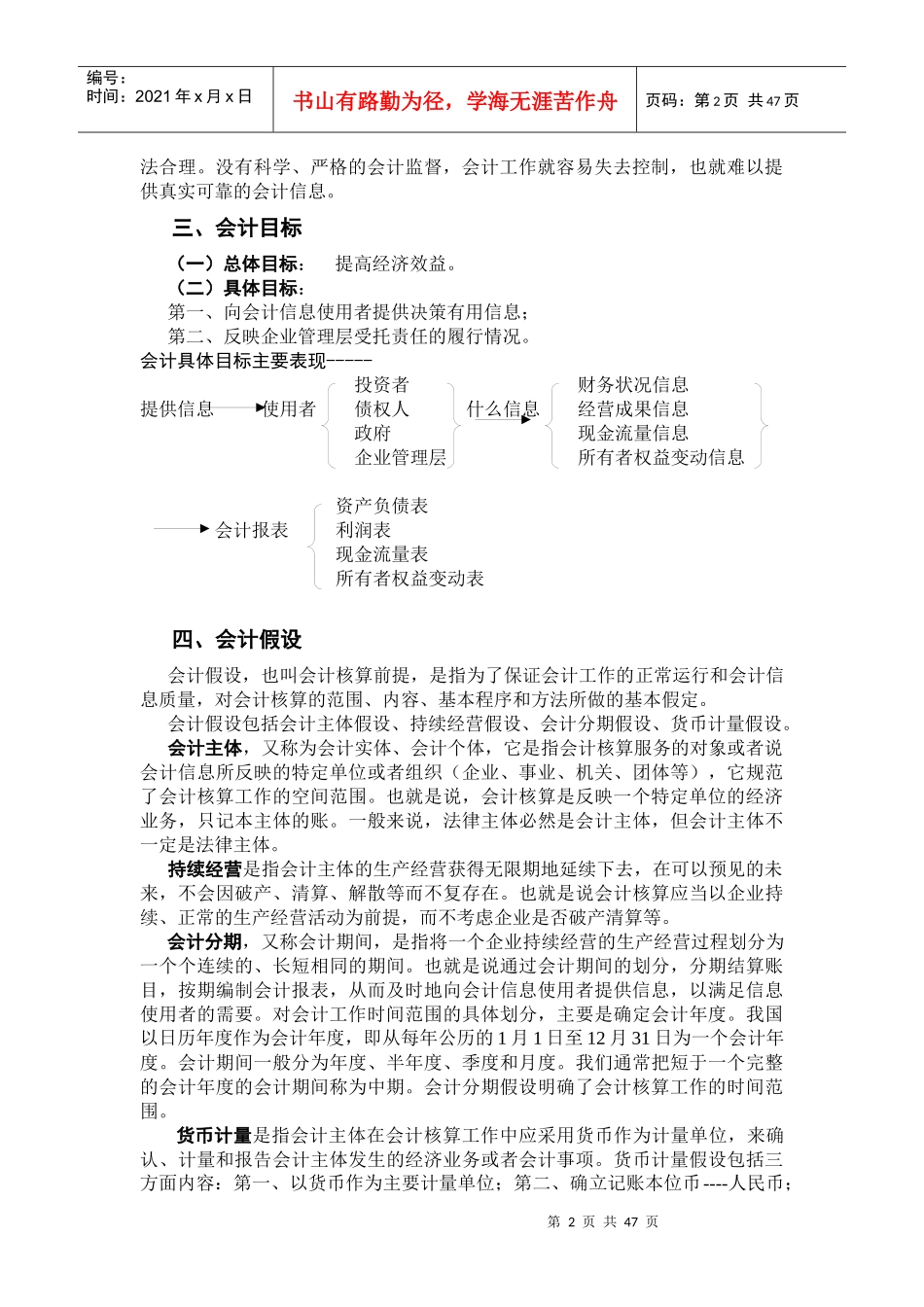 会计学概论(清华大学出版社)各章主要内容及重难点_第2页