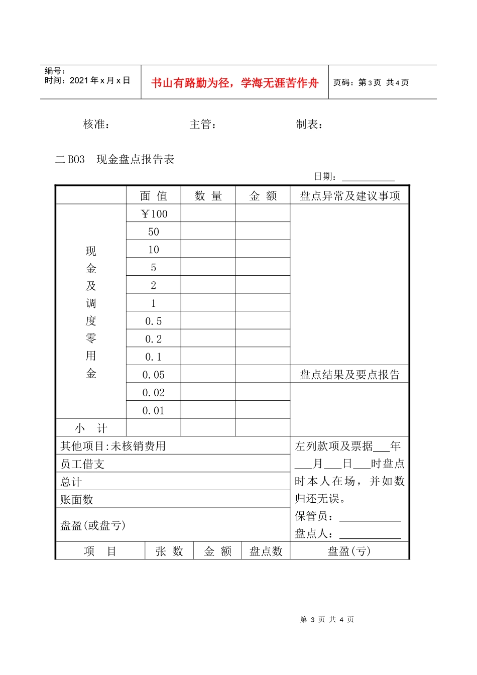 会计、财务管理--出纳帐表纵表格_第3页