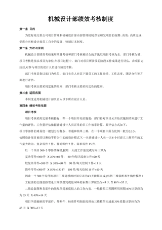 机械设计部绩效考核制度