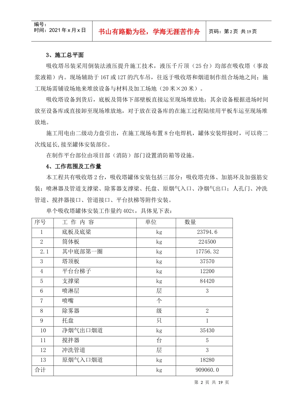 吸收塔安装施工作业指导书_第2页