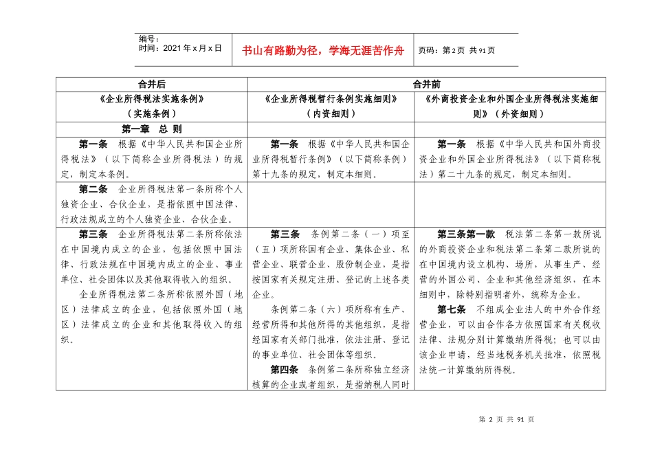 企业所得税法实施条例与原内资企业所得税暂行条例实施..._第2页