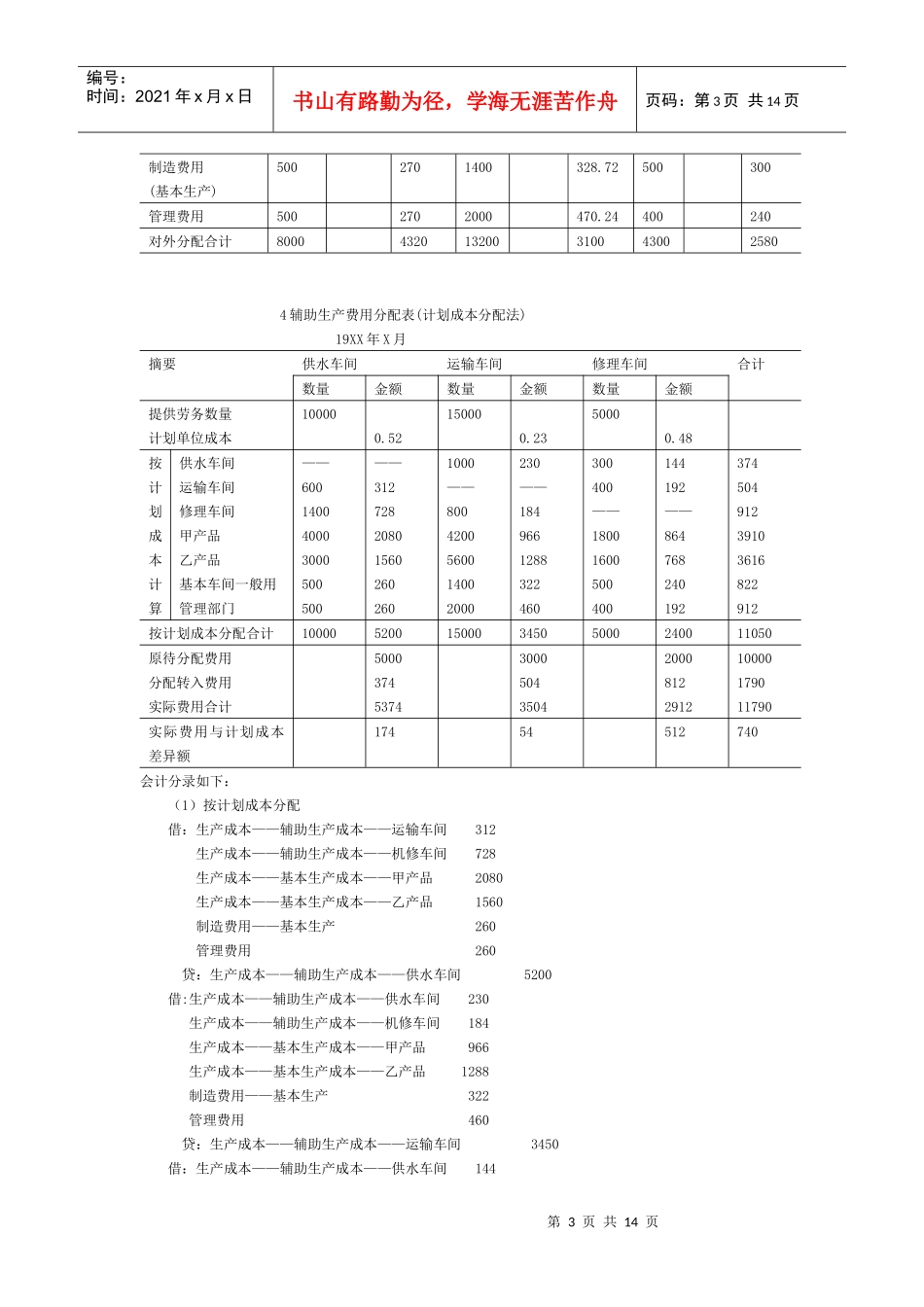成本会计学第1次答案_第3页