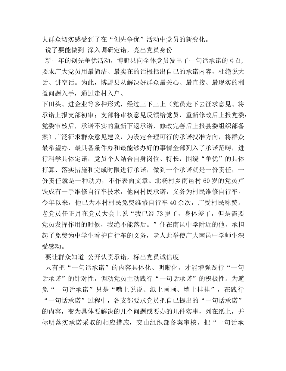 党委开展“党员,一句话承诺”活动总结 _第3页