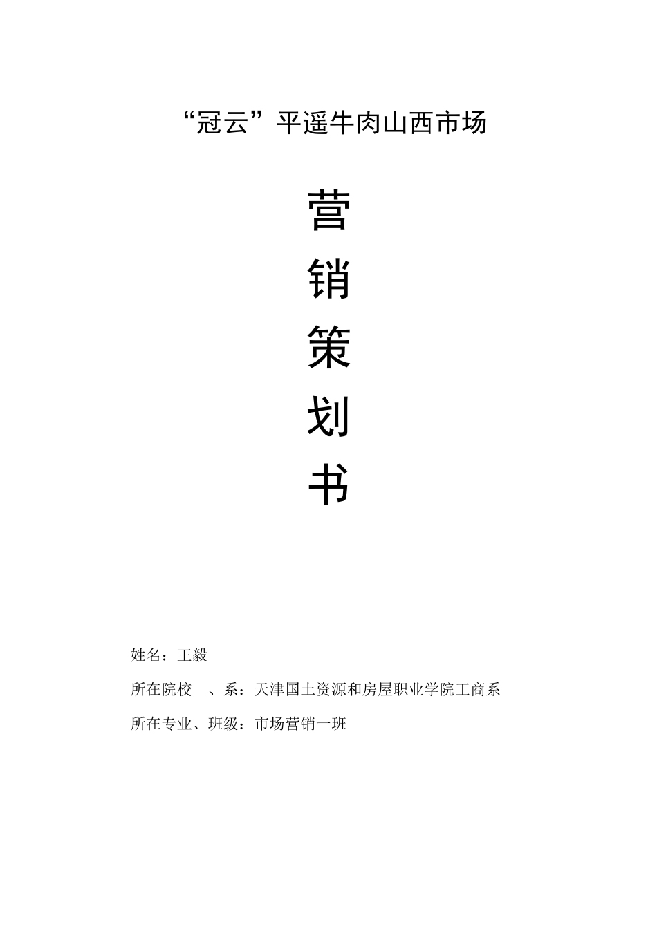 冠云营销策划 王毅_第1页