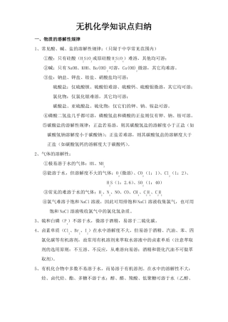 高考化学无机化学知识点归纳超全面